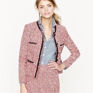 ⭐ J Crew Red and Black Tweed Blazer